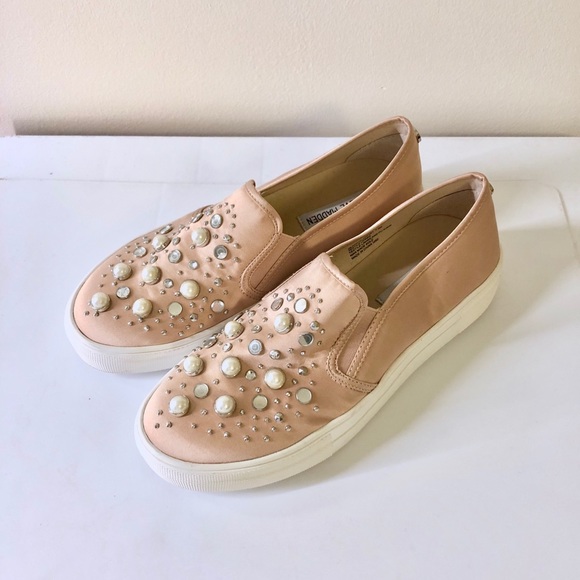 Steve Madden Shoes - New Satin Pearl Slip-Ons